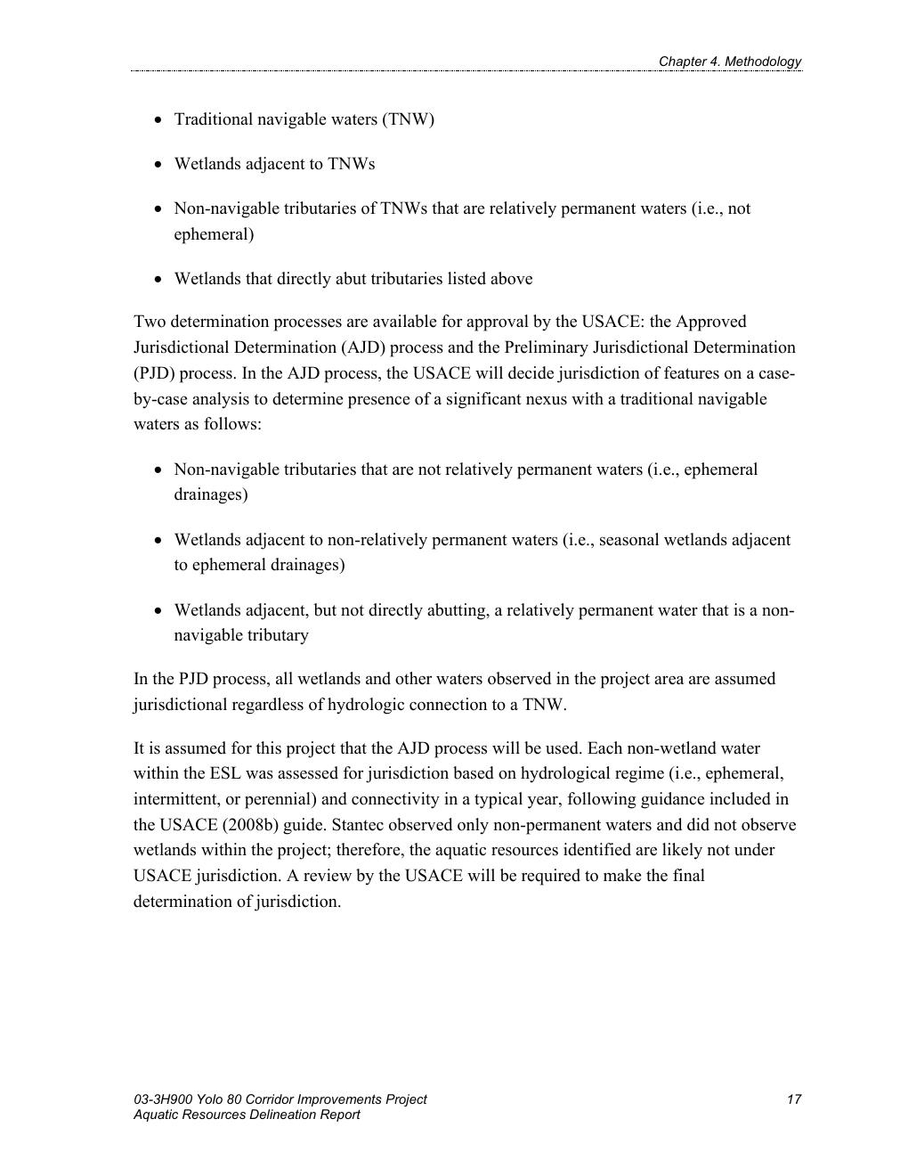 Deliverable page 17 of the Yolo 80 Aquatic Resources Delineation Report